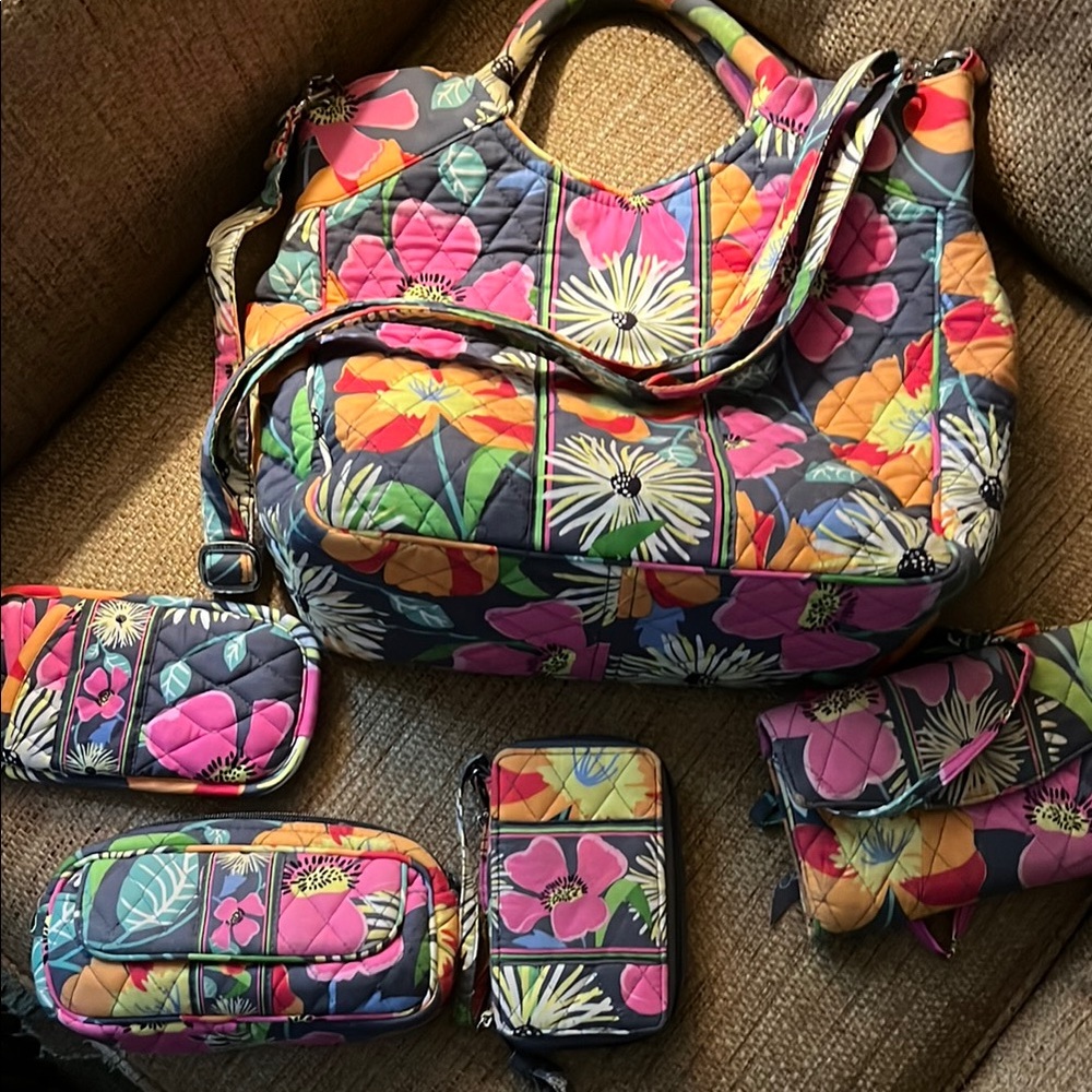Floral Quilted Women's Bag Set